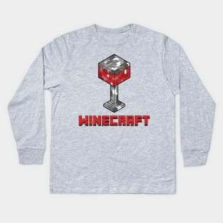 Winecraft - Gamers who love red wine Kids Long Sleeve T-Shirt